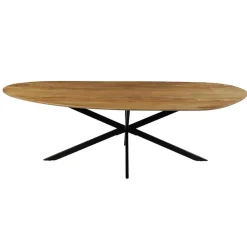Mangohoutonline - Eettafel Organisch Alessia 240x110cm - Bruin - Mahom Hot