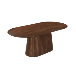 Mangohoutonline - Eettafel Nova Capsule Donkerbruin 210x100cm Rechthoekig Hot