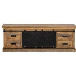 Mangohoutonline - TV Meubel Portland 200cm Rechthoekig - Bruin - Mahom Hot