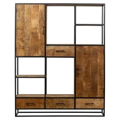 Mangohoutonline - Vakkenkast San AntonioXL Rechthoekig - Bruin - Mahom