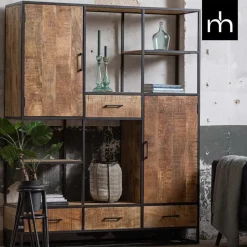 Mangohoutonline - Vakkenkast San AntonioXL Rechthoekig - Bruin - Mahom