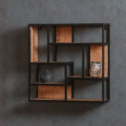 Mangohoutonline - Wandrek Vierkant 60x60cm Vierkant - Bruin - Mahom Best