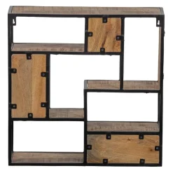 Mangohoutonline - Wandrek Vierkant 60x60cm Vierkant - Bruin - Mahom Best