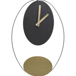 Leen Bakker MANIGOD - Wandklok - Zwart/Goud - Staal Sale