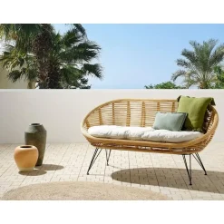 Beliani MARATEA - Tuinbank - Lichtbeige - Rotan Best