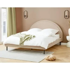 Beliani MARGUT - Bed - Beige - 160 x 200 cm - Bouclé Discount