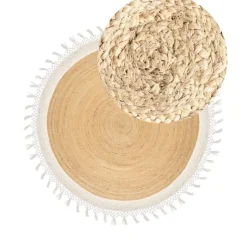 Leen Bakker MARTS - Vloerkleed - Beige/Wit - 200 cm - Jute Best