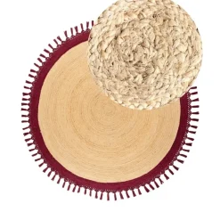 Leen Bakker MARTS - Vloerkleed - Donkerrood - 200 cm - Jute Best