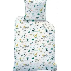 Merkloos Matt & Rose Safari - Kinderdekbedovertrek-140x200cm Clearance