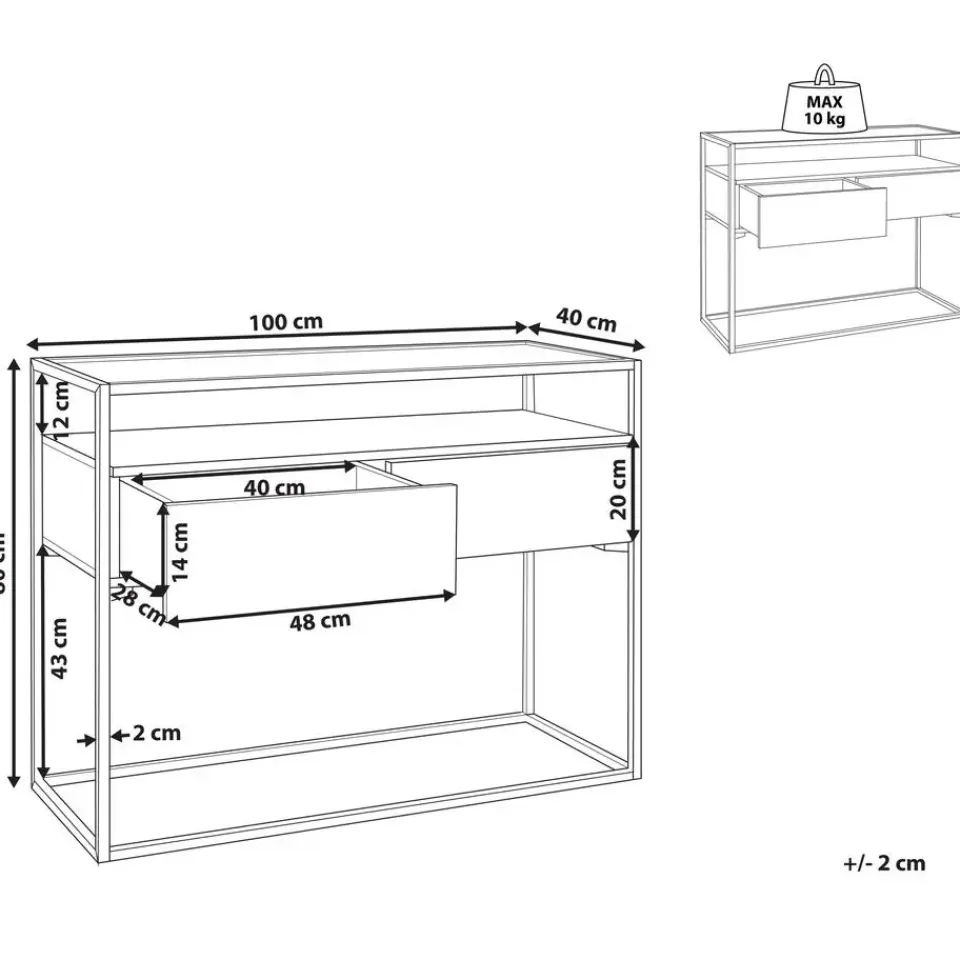 Beliani MAUK - Consoletafel - Zwart - MDF