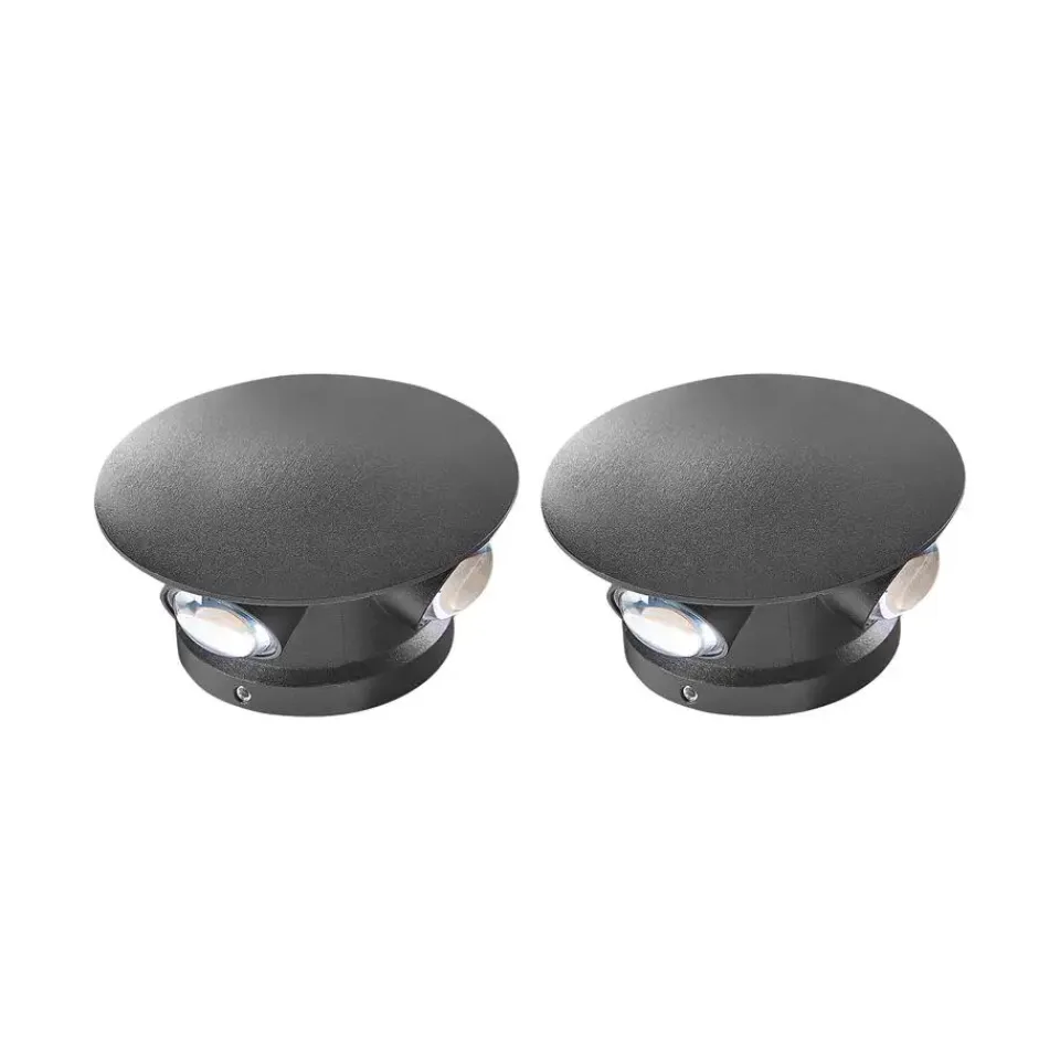 Beliani MAURICE - Wandlamp set van 2 - Zwart - Aluminium Outlet