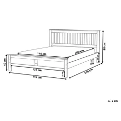 Beliani MAYENNE - Tweepersoonsbed - Lichtbruin - 140 x 200 cm - Dennenhout Outlet