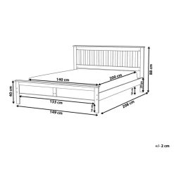 Beliani MAYENNE - Tweepersoonsbed - Lichtbruin - 140 x 200 cm - Dennenhout Outlet
