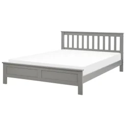 Beliani MAYENNE - Tweepersoonsbed - Grijs - 140 x 200 cm - Dennenhout Outlet