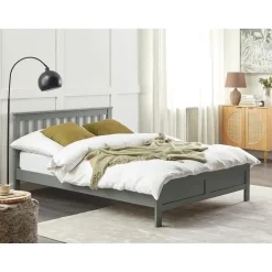 Beliani MAYENNE - Tweepersoonsbed - Grijs - 140 x 200 cm - Dennenhout Outlet