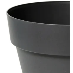 Mega Collections Plantenpot/bloempot - kunststof - zwart - D26 cm