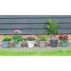 Mega Collections Plantenpot/bloempot - kunststof - wit - D30 cm Discount