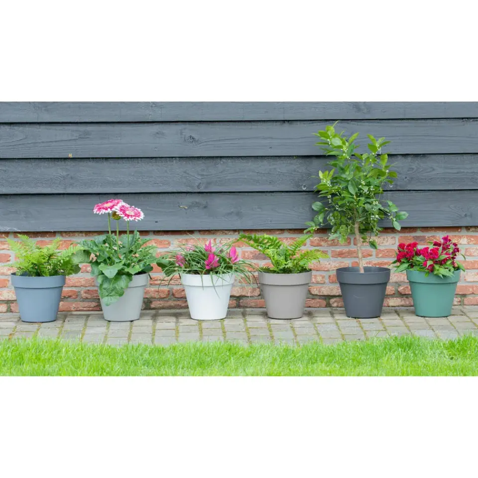 Mega Collections Plantenpot/bloempot - kunststof - wit - D30 cm Discount