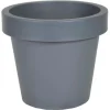 Mega Collections Plantenpot/bloempot - kunststof - grijs - D35 cm Best