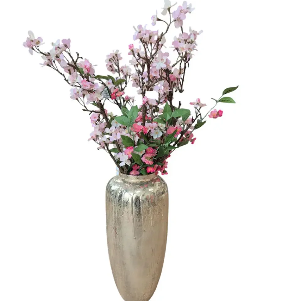 Mega Collections Vaas Oman Drip - goud - glas - D24 x H53 cm Discount