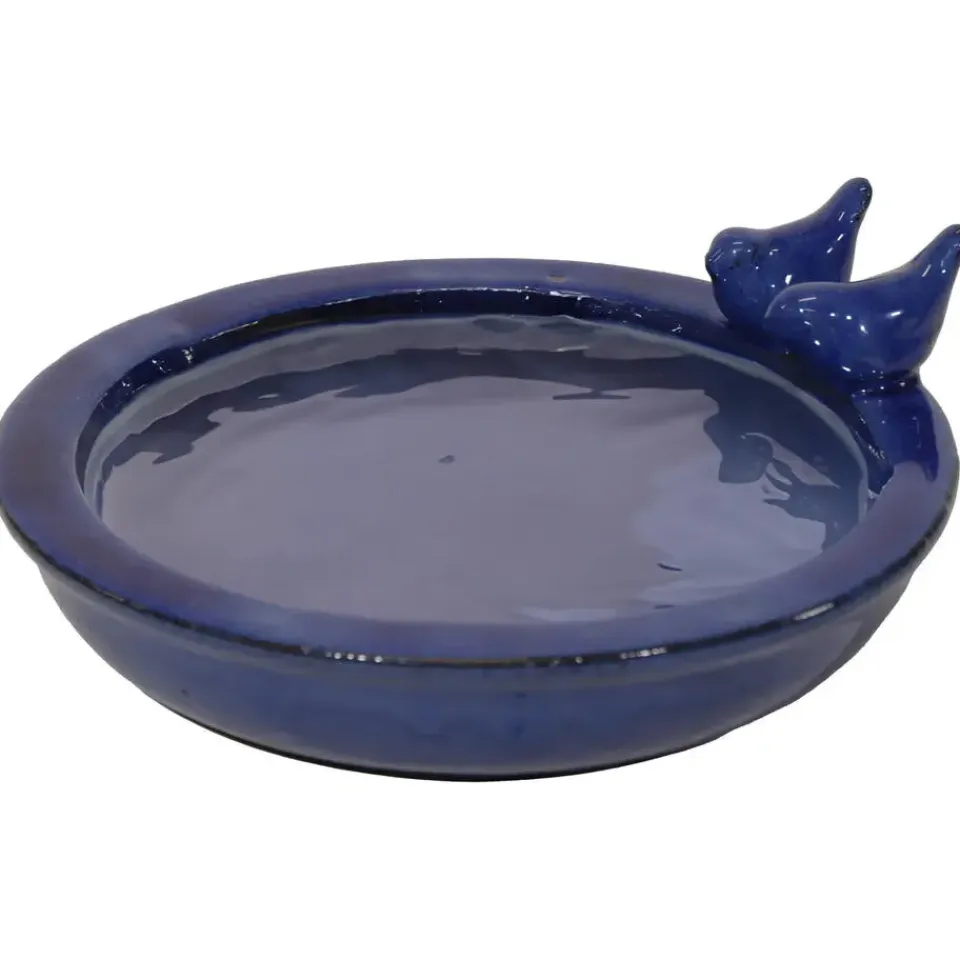 Mega Collections vogelbad/voederschaal - blauw - D30 x H11cm Discount