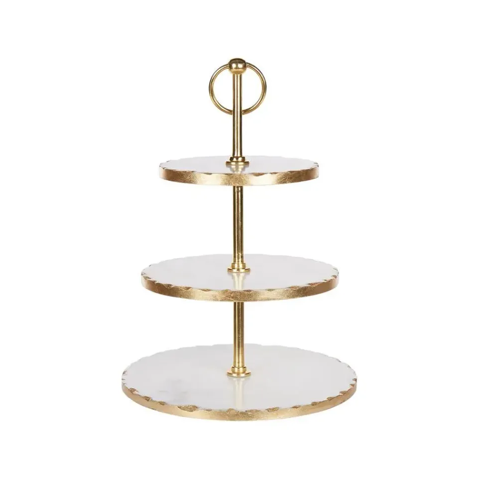 Beliani MEGARA - Etagère - Wit/Goud - Marmer Clearance