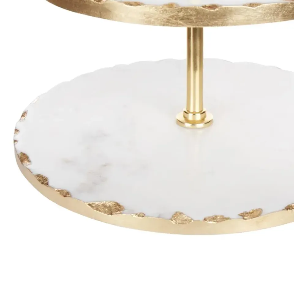 Beliani MEGARA - Etagère - Wit/Goud - Marmer Clearance