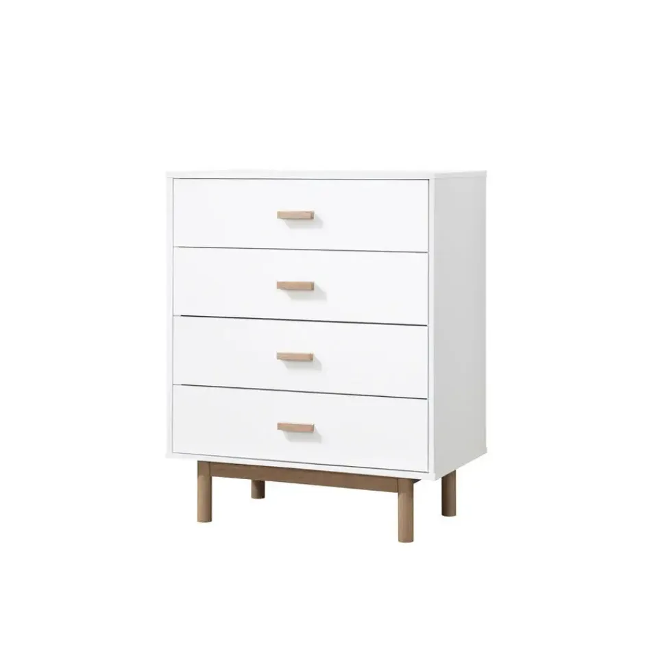 Loft24 Melanie - Commode met 4 laden in spaanplaat van wit eiken Clearance