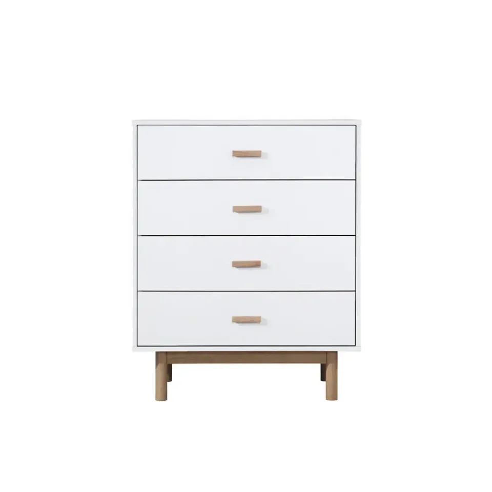 Loft24 Melanie - Commode met 4 laden in spaanplaat van wit eiken Clearance