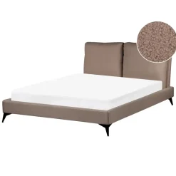 Beliani MELLE - Tweepersoonsbed - Bruin - 140 x 200 cm - Bouclé Best