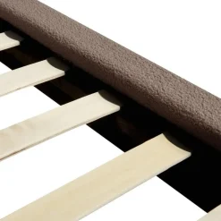 Beliani MELLE - Tweepersoonsbed - Bruin - 140 x 200 cm - Bouclé Best