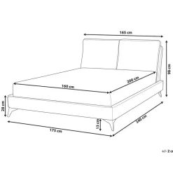 Beliani MELLE - Tweepersoonsbed - Oranje - 160 x 200 cm - Fluweel Hot