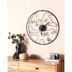 Beliani MENTON - Wandklok - Zwart - Ijzer Best