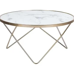 Beliani MERIDIAN II - Salontafel - Wit/Goud - Veiligheidsglas New