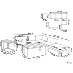 Beliani MESSINA - Loungeset voor 5 - Beige - Aluminium Discount
