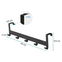 ACAZA Metalen Deurkapstok Deurhanger Kapstok voor Handdoek en Kleding, Metaal, Zwart Discount