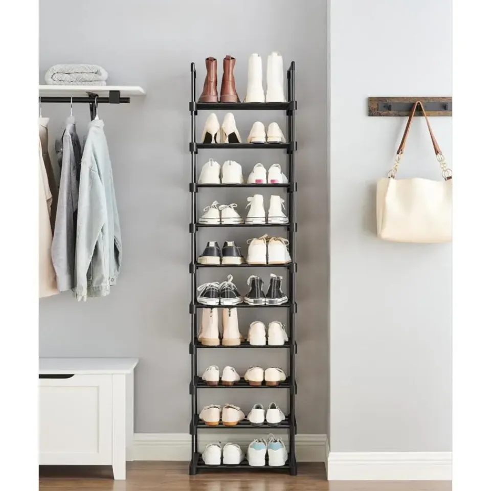 Merkloos Metalen Schoenenrek met 10 Planken, Standplank, Multifunctioneel Best