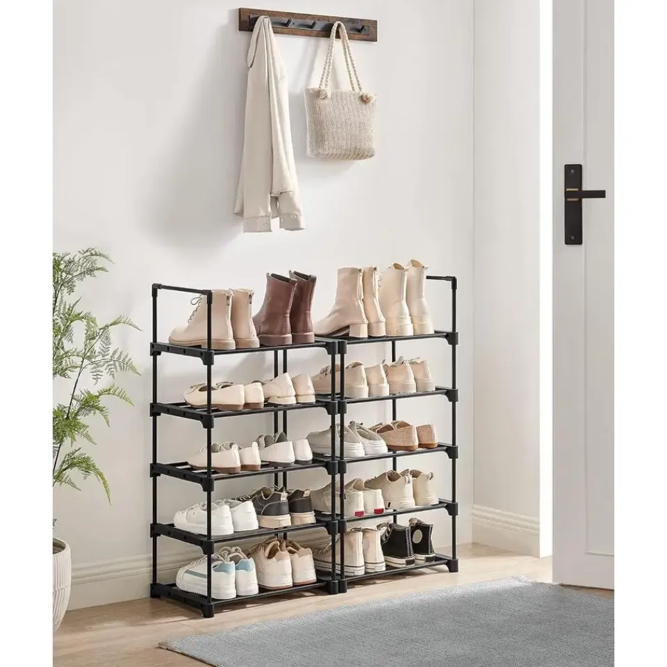 Merkloos Metalen Schoenenrek met 10 Planken, Standplank, Multifunctioneel Best