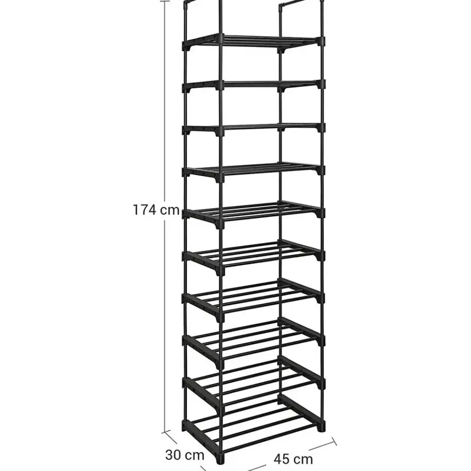 Merkloos Metalen Schoenenrek met 10 Planken, Standplank, Multifunctioneel Best