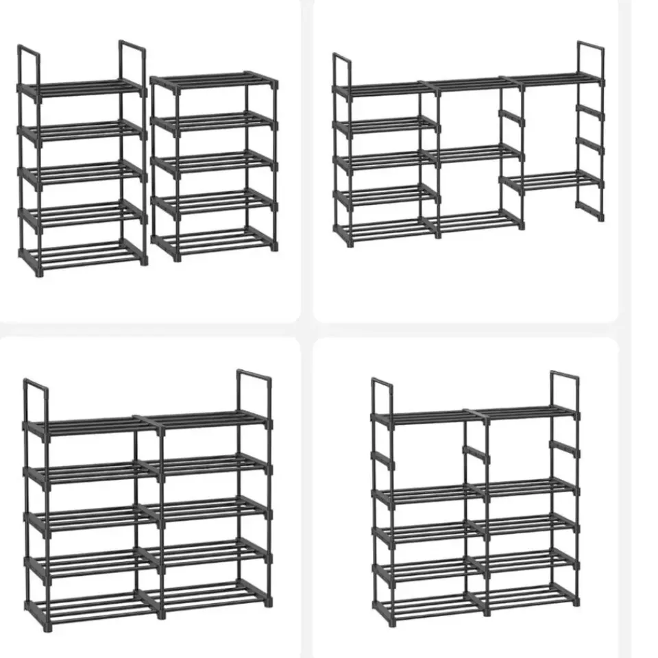 Merkloos Metalen Schoenenrek met 10 Planken, Standplank, Multifunctioneel Best