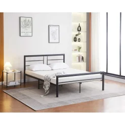 Emob Exclusive Metalen tweepersoonsbed Dixon - 140x200cm - mat zwart Hot