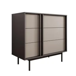 Meubella - Antigo - Ladekast met 3 lades - Beige/Antraciet - 93x43x87 cm New