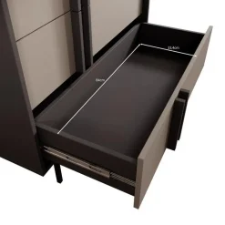 Meubella - Antigo - Ladekast met 3 lades - Beige/Antraciet - 93x43x87 cm New