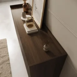 Meubella - Asty - Ladekast met 6 lades - Donker eiken - 150x41x92 cm Hot