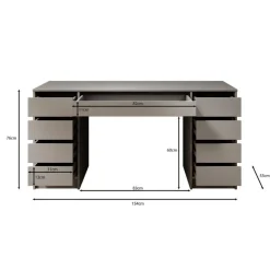 Meubella - Bureau Avio 2 - Eiken - 154 cm Hot