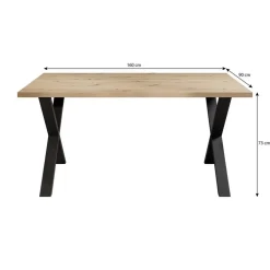 Meubella - Eetkamertafel Berry - Betonlook - 160 cm Outlet