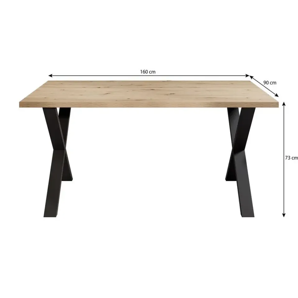 Meubella - Eetkamertafel Berry - Betonlook - 160 cm Outlet