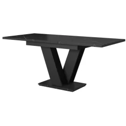Meubella - Eetkamertafel Moris - Zwart marmerlook - 160 cm - Uitschuifbaar Clearance