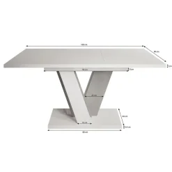 Meubella - Eetkamertafel Velluto - Eiken - Zwart - 160 cm - Uitschuifbaar Best
