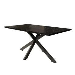 Meubella - Eetkamertafel Wabe - Zwart marmerlook - 160 cm Sale